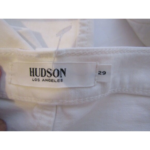 Hudson Jeans White Barbara Super Skinny Ankle Moto Retail $245 NWOT Size 29 - Picture 9 of 11